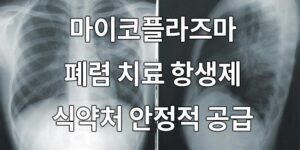 마이코플라즈마 폐렴 치료 항생제 식약처 안정적 공급