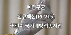 2024년부터 폐렴구균 신규백신(PCV15) 어린이 국가예방접종사업에 도입하기로 결정