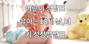 어린이 성장표, 유아 ~ 18세 남,녀 키 성장발달표